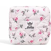 Makeup Bag | Hygiene Bag | Pad Bag | In-Bag Organizer | Small Size Travel Makeup Bag (White-Pink)