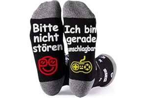 HUETIDE Geschenke Für Männer Lustige Socken Herren Mit Sprüchen,Weihnachtsgeschenke Weihnachten Geburtstag Vatertag Personalisierte Geschenke Für Zocker Papa Freund Bruder Teenager Jungs