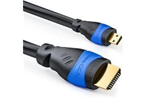deleyCON 2m Micro HDMI Kabel - HDMI 2.0/1.4a - High Speed z Ethernetem - ARC 3D 4K UHD Ultra HD 1080p 2160p - Czarny