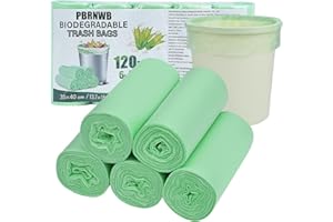 PBRNWB Compost Bin Bags 3L-6L Food Waste Bags,Biodegradable Small Bin Liners 120 Counts,Green Trash Bags