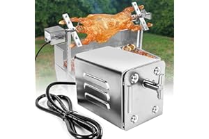 Jradse Tourne Broche Barbecue 15w 70kg Moteur Tourne Broche Sp-S40 2.7 RPM Moteur éLectrique pour Barbecue, Poulet, Porc, ChèVre GrilléE à L'ExtéRieur