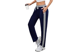 Litherday Women's Jogging Bottoms Sweatpants Straight Leg Ladies Cotton Joggers Tracksuit with Pockets Drawstring Sports Trousers
