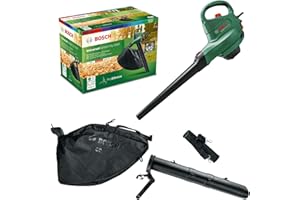 Bosch Electric Leaf Blower and Vacuum UniversalGardenTidy 3000 (3000 W, collection bag 50 l,variable speed,for blowing, vacuuming shredding leaves, Weight: 4.7 kg, in carton packaging)