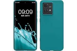 kwmobile Funda para Motorola Edge 40 Neo Carcasa - Ultrafina de TPU y Silicona con Bordes elevados anticaídas - petróleo