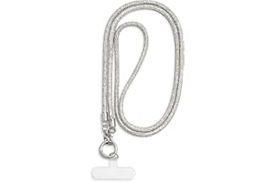 AOKSUNOVA Llavero con purpurina para teléfono móvil, color plateado