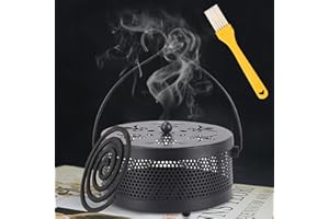 ‎QUNKUN Mückenspirale Halter, Mückenspiralen, Metallisch Moskito Spulenhalter, Iron Hollow Mosquito Coils Box, Beweglicher Moskito-Spulenhalter, Retro Mücken Spirale Topf Moskito Spulenhalter
