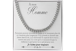 Bramart Collier Cubana pour homme Tu es spécial, je t'aime tellement - Idées cadeaux pour lui à l'occasion d'un anniversaire de Noël - Coffret avec dédicace inclus