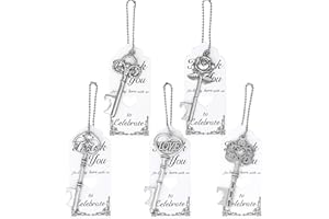 Aokbean Abridor de botellas vintage, 100 piezas, esqueleto, boda, regalo de invitado conmemorativo, juego con tarjeta de agradecimiento y cadena para bodas, cumpleaños, bautizos, regalos de fiesta