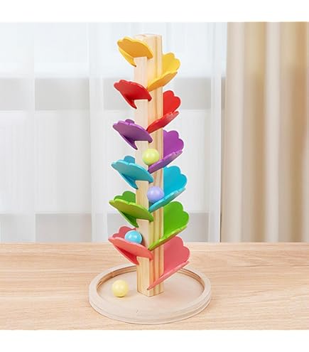 Circuit à Billes En Bois, Piste De Billes Sonore, Arc-en- , Jouet De