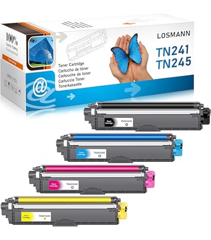 LCL Cartouche de Toner Compatible TN-241 TN-245 TN245 TN241 TN245C TN241C 2200 Pages (1 Cyan) Remplacement pour Brother DCP-9015CDW DCP-9017CDW DCP-9020CDW DCP-9022CDW HL-3140CW HL-3142CW HL-3150CDN