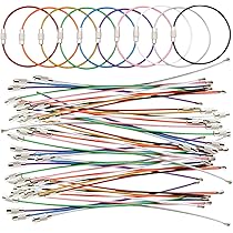 60 stuks draad sleutelhangers, 15cm sleutelring 1,5 mm 6 Zoll kabellussen roestvrij staal Gear voor hangende bagagehangers sleutelringen draadlussen voor verschillende Troika diersleutelhangers