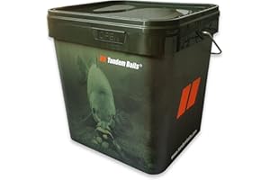 ‎TANDEM BAITS Tandem Baits Fishing Bucket for Transporting Baits and Carp | Feed Bucket Fishing Bait Bucket Practical Fishing Accessories | Multifunctional Boilies Transport Box & Camping Bucket with Lid 17 L