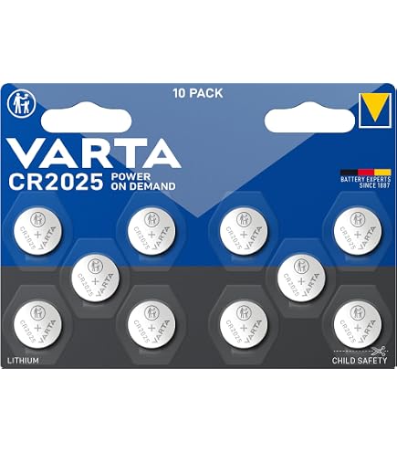 VARTA CR 2032 – 5 Pile A Bottone Al Litio 3V – 230 MAh – Confezione Da 5 – Originale