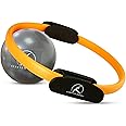Stretch Happy Pilates Ring and Ball Equipment - W. FREE Guide, Yoga Fitness Magic Circle, Resistance Workout, Muscle Toner, Pelvic Floor Exerciser, Abs & Thigh Strengthener At Home, Stomach Trainer