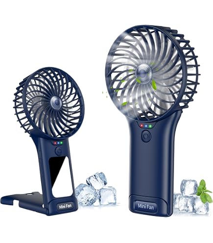Minthouz - Ventola portatile a mani libere, ventola silenziosa ricaricabile alimentata tramite USB, 3 velocità, colore: bianco