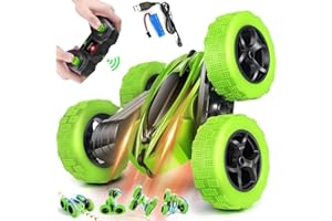 Cunsieun RC Stunt Car, 4WD 2.4 Ghz Remote Control Car with LED Light, 360°Double Side Flips Rotating RC Car,Rechargeable RC Stunt Car Toys Xmas Birthday Gift for Boys 3+Years