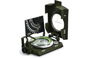 Proster Bussola Precisa Clinometro Esercito Militare Professionale Disegno Luce Fluorescente con Borsetta Portatile per Campeggio Caccia Escursione Geologia ed Altre Attività Esterne
