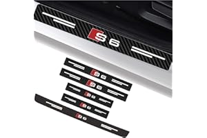 MIVPD 5 Stück Auto Einstiegsleisten Schutz Schutzfolie für A3 RS3 A4 A5 A6 A7 RS7 Q3 Q5 Q7 Ladekantenschutz Türschweller Auto Tür Schritt Lackschutzfolie Kohlefaser Kantenschutz Kratzfest Aufkleber