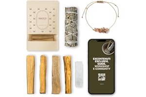 BESOULS Regalo Edizione PREMIUM: “Rituale di Pulizia Energética” | 4-6 Palo Santo + 1 Salvia Bianca + Braccialetto da regalo + Selenite + QR Guida all'uso digitale | Incenso Naturalli
