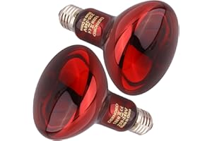 DERNORD Infrared Heat Lamp for Reptiles - 150W Red Basking Spot Bulb Night Heat Lamp for Tortoise Chameleon Puppy Bearded Dragon Poultry Vivarium Terrarium 2 Pack