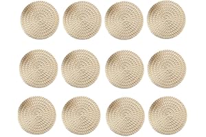 YISIFEINUO Gold coasters,Round Coffee Coasters Stain Resistant, Waterproof Table Mats,christmas coasters set of 12