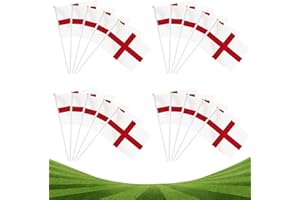 FNZBSY England Flag, 20 PCS Hand-Held Euro 2024 Bunting Flags for 14cm x 21cm /5.5in x 8.7in, England Euro 2024 Decorations for Euros Football 2024 Decorations, for Euro Football 2024, Euro 2024 Decorations