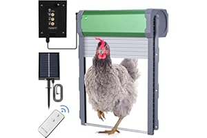 NMOIWW 2024 New Porte Poulailler Automatique Solaire, Capteur de Lumière, Telecommande, Commande de Minuterie pour Un élevage de Poulets en Toute sécurité