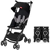 gb Pockit+ All terrain Ultra Kompakt Hafif Seyahat Arabası, G&ouml;lgelik ve Yatan Koltuk, Kadife Siyah