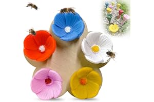 LYINUR Bee Cups for Thirsty Bees Garden, Thirsty Pollinators Need a Drink, Colourful Bee Insect Drinking Cup, Collect Water for Bees Safe Places to Drink, Bee Cups for Garden Decor (Colourful 03)