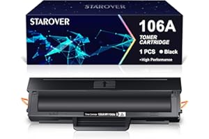 STAROVER 106A W1106A Compatible pour HP 106A Toner pour HP Laser 107a 107w 107r HP 135a MFP 135w MFP 135wg MFP 137fnw MFP 137fwg (1 Noir, avec Puce)