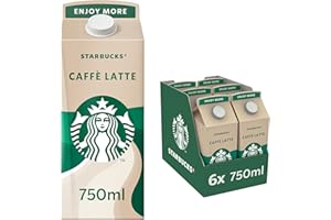 ‎STARBUCKS Starbucks Caffè Latte Eiskaffee | 6 x 750ml | mit feinstem Espresso aus 100% Arabica-Bohnen und Milch | ideal für Zuhause