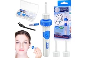 YESLUSY Ohrenschmalz Entferner, Sicheres Und Weiches Elektrisch Ohrenschmalz Mit 2 Waschbaren Ersatzköpfen Und Batterie, Ear Cleaner für Kinder und alle Familien