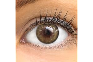 GLAMLENS lentillas de color - verde (Avila Green) + contenedor. 1 par (2 piezas) 90 Días Sin Graduación 0.00 dioptrías blandos Lentes de contacto verdes de hidrogel de silicona