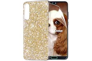 OKZone Funda Huawei P20 Pro Carcasa Purpurina, Cárcasa Brilla Glitter Brillante TPU Silicona Teléfono Smartphone Funda Móvil Case [Protección a Pantalla y Cámara] para Huawei P20 Pro (Oro)