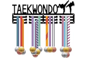 CREATCABIN Porta Medaglie Taekwondo Porta Medaglie Porta Medaglie Espositore Medaglie Sportive da Appendere Premi Metallo Montaggio A Parete Decorazioni per La Casa Regalo per Donne Uomini 40x15cm
