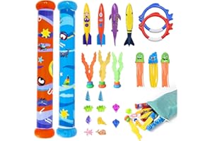 Oziral 24 Stück Pool Tauchspielzeug Tauchset für Kinder Tauchen Spielzeug Unterwasser fü Kinder Outdoor Schwimmbad Wasserspielzeug Schwimmspielzeug für 5 6 7 8 9-12 Jahren Jungen Mädchen