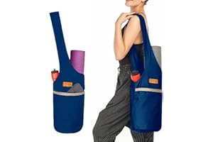 ALLEN & MATE 100% Cotton Unisex Yoga Mat Bag – Versatile Carrier with Mat Straps, Large Storage Pockets Fits Yoga & Pilates Mats