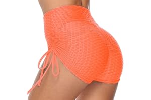 BIKETAFUWY Pole Dance Tenue avec Cordon Latérale, Short Sport Femme Booty Butt Scrunch, Pole Dance Short Sexy Taille Haute, Shorts de Yoga, Hot Pants Cycliste Femme Push Up, Legging Court Running Shorts Women