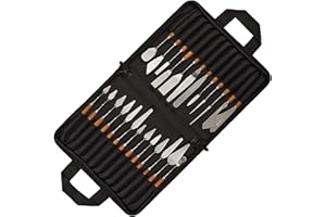 MEEDEN Künstler Malmesser Set: 25 Stück sortierte Edelstahl Palettenmesser mit Holzgriff – Kunstbedarf für Erwachsene, Anfänger, Studenten, professionelle Künstler