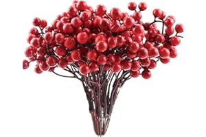 BANTI Rote Beeren Deko Weihnachtsbaum Beerenzweig Künstlich 20 Stück Beerenzweige Weihnachten Künstliche Rote Beeren Zweige Deko für Weihnachtsbaumschmuck Handwerk Winter Dekoration (240 Beeren)