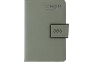 GOLDAYPLN Diary 2024-2025 A5 Day to Page,Organiser Planner - Hourly Planner,Mid Year Plan from July 2024 to June 2025,Hardcover Agenda with Colorful Monthly Tab,Pen Holder,Bookmark,Inner Pocket (Green)