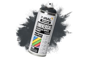 INRAL Sprayfärg – antracit grå matt RAL7016 Universal sprayfärg 400 ml. Sprayburk för metall, plast, trä och sten – hög täckning, regn och UV-beständig färgspray för inomhus- och utomhusbruk
