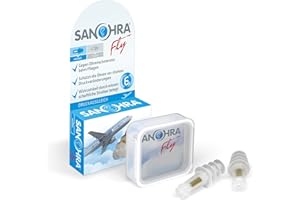 Sanohra Fly pour adultes, Silicone Bouchon d'oreilles avec filtre breveté contre douleur d'oreille dans l’avion