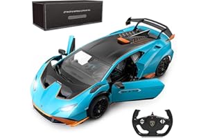 CMJ RC CARS Blaues Lamborghini Huracán STO RC Auto: 1:14 Maßstab Hochleistungs-Ferngesteuertes Spielzeugfahrzeug. Leistungsorientiertes Ferngesteuertes Spielzeugauto, Ideal für Rennsportbegeisterte