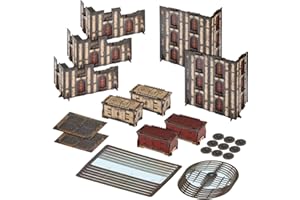 Jucoci Battlezone Creation Kit 9PCS Tabletop Terrain Wargame Terrains Set Compatible with WH40K(White)