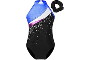 TTAO Gymnastikanzug Kinder Mädchen Ärmellos Turnanzug Trikotanzug Tanz Gymnastik Training Dancewear Gymnastikbody mit Haarband und Shorts