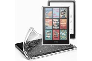 CoBak Clear Custodia Cover per Kindle Paperwhite da 7 pollici 2024 di 12a generazione e Kindle Colorsoft Signature Edition da 7" (modello n. SA569P) - Leggero e morbido (Brillantini)
