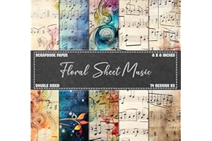 Sheet Music Scrapbook Paper: Musical Notes, Vintage Themed, Double Sided 8 x 8" Designs (Decorative Craft Paper)