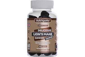 Lion's Mane Mushroom 2500mg High Strength Complex Gummy | Berry Flavour | 60 Vegan Gummies | Polysaccharides with VIT C, VIT B5 and Black Pepper | for Cognition & Mood by NUTRIGUMS®