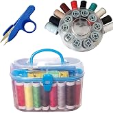Promotional Sewing Set, 48 Pieces, Scissors, Needle, Thread, Slab and Sewing Supplies (Blue)